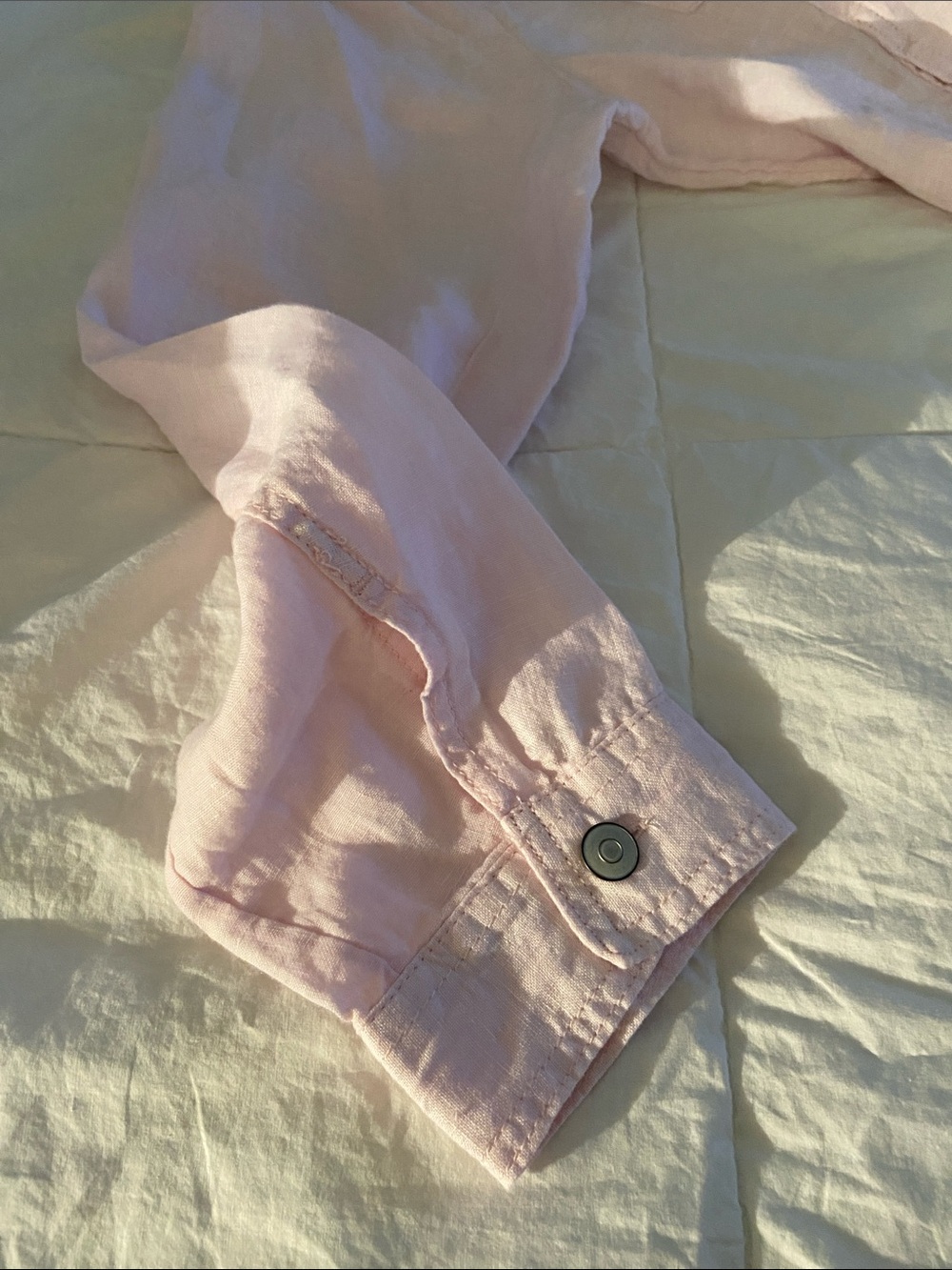 🩷Jones New York Light Pink Lightweight Washable Linen 
Jean Jacket🩷 - Picture 9 of 13